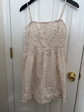 Free People Cream Mini Dress with Pink Floral Print